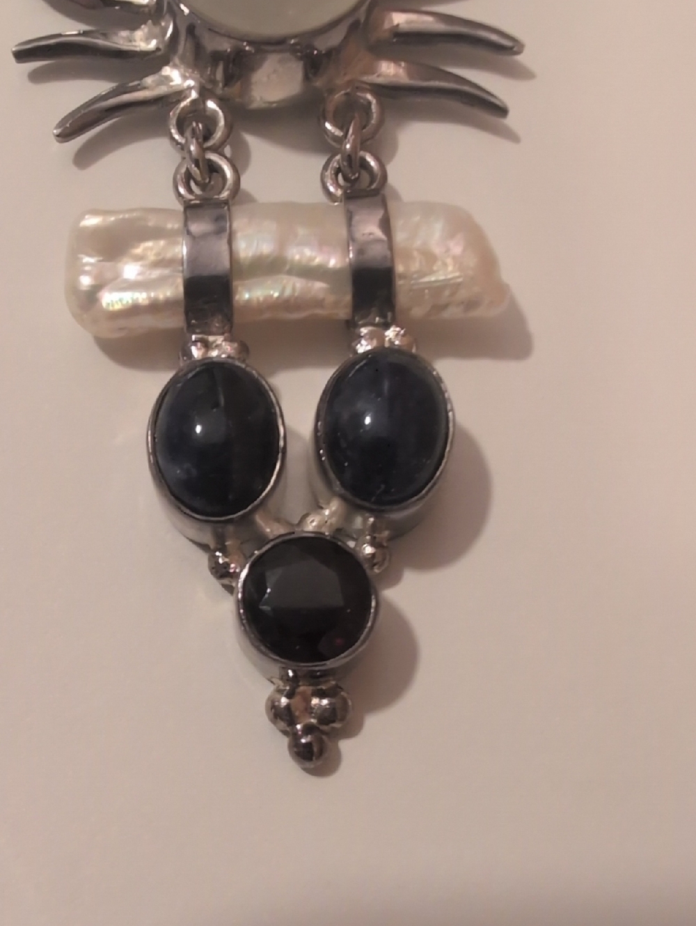 Sterling Silver Celestial Gemstone And Pearl Pendant - Picture 11 of 13